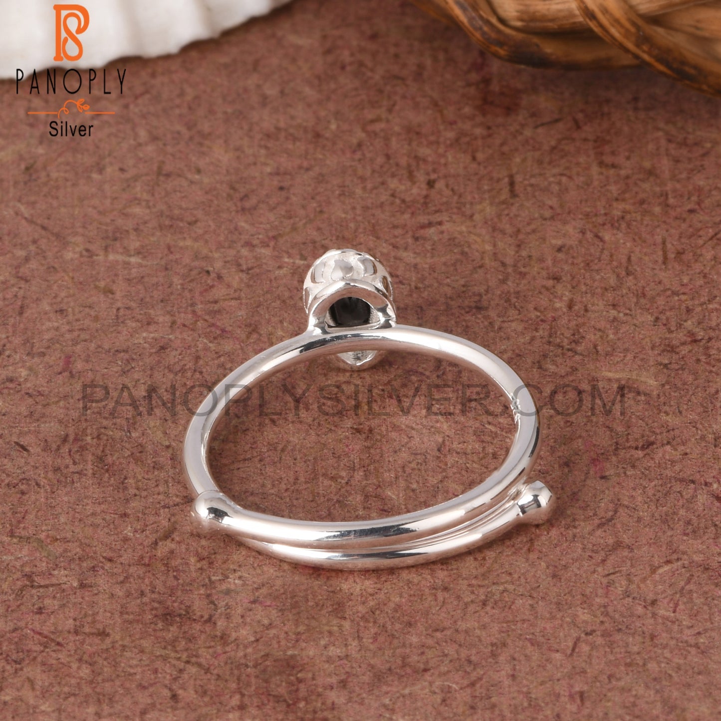 Black Spinel Oval Shape 925 Sterling Silver Ring