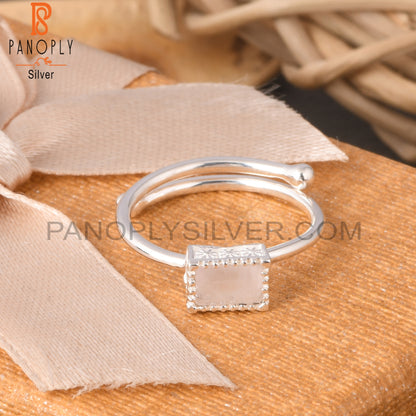 Rose Quartz Baguette Shape 925 Sterling Brithstone Jewelry