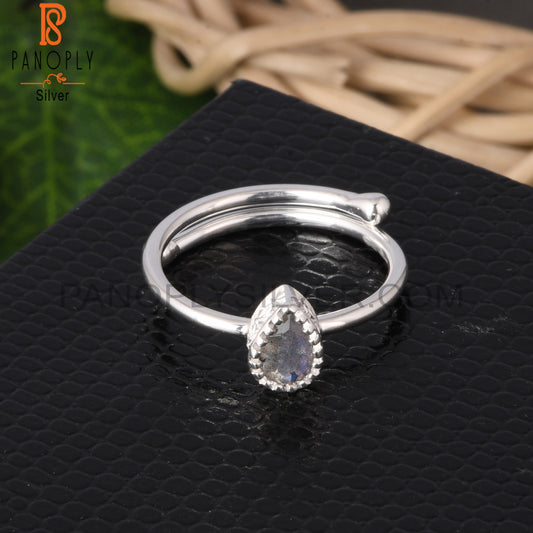 Labradorite Pear Shape 925 Sterling Silver Ring