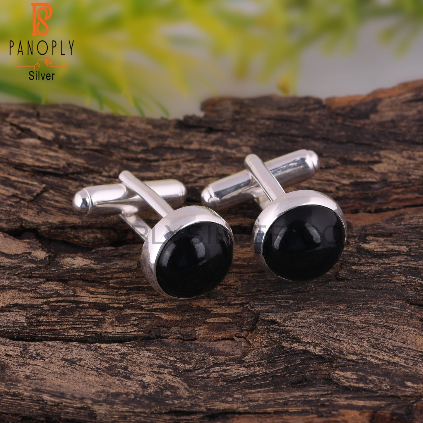 Black Onyx Round 925 Sterling Silver Earrings