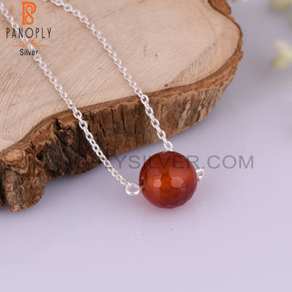 Red Onyx Round 925 Sterling Silver Bracelet For Christmas