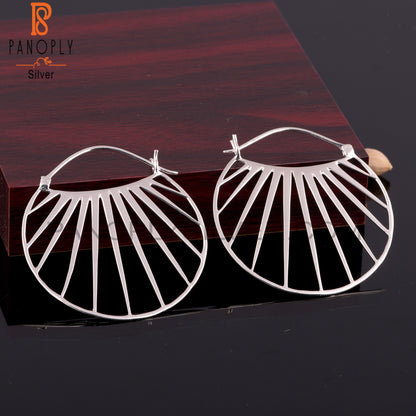 Plain 925 Sterling Silver Silver Earrings