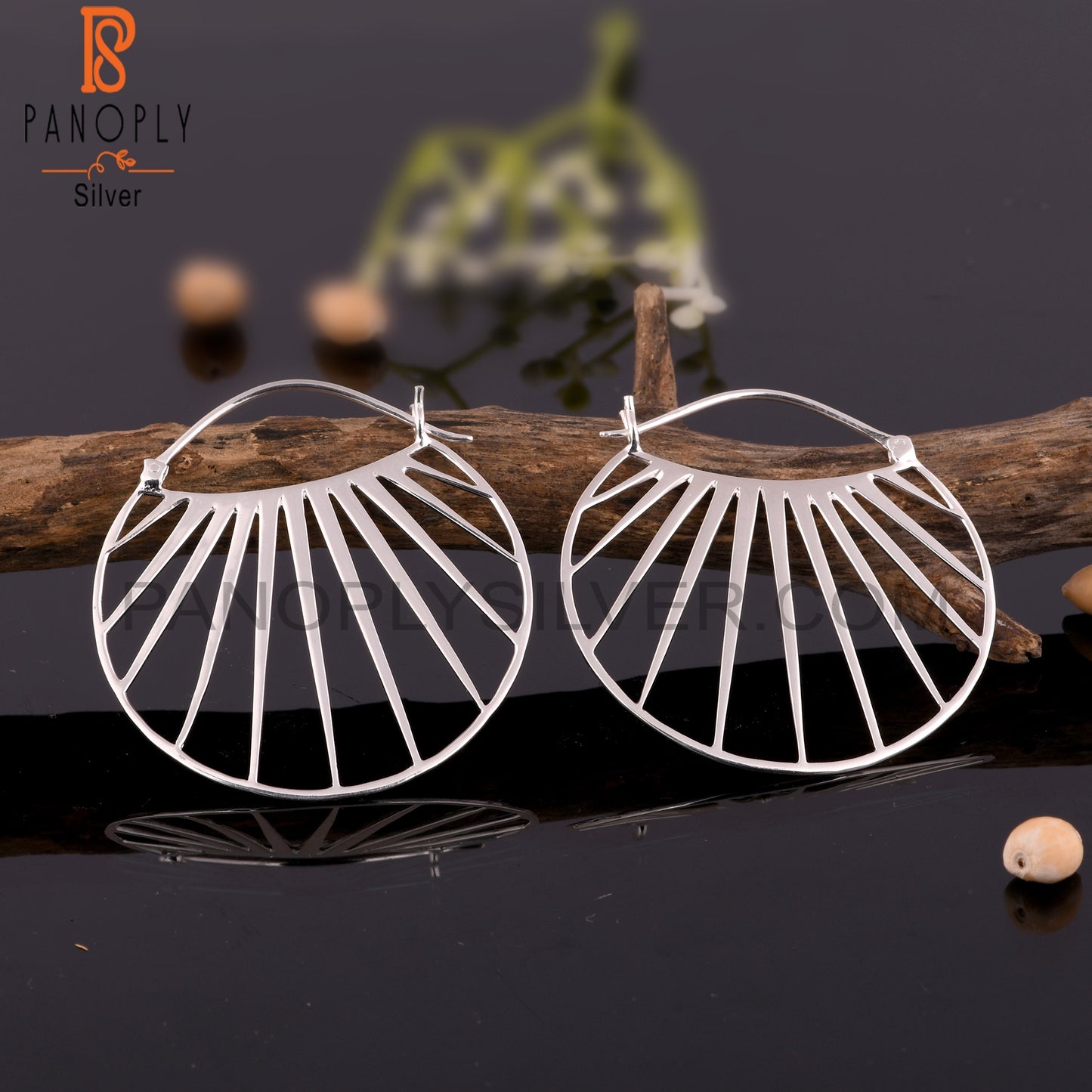 Plain 925 Sterling Silver Silver Earrings