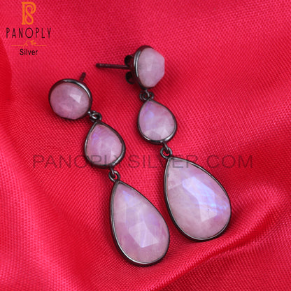 Rainbow Moonstone 925 Sterling Silver Designer Earrings