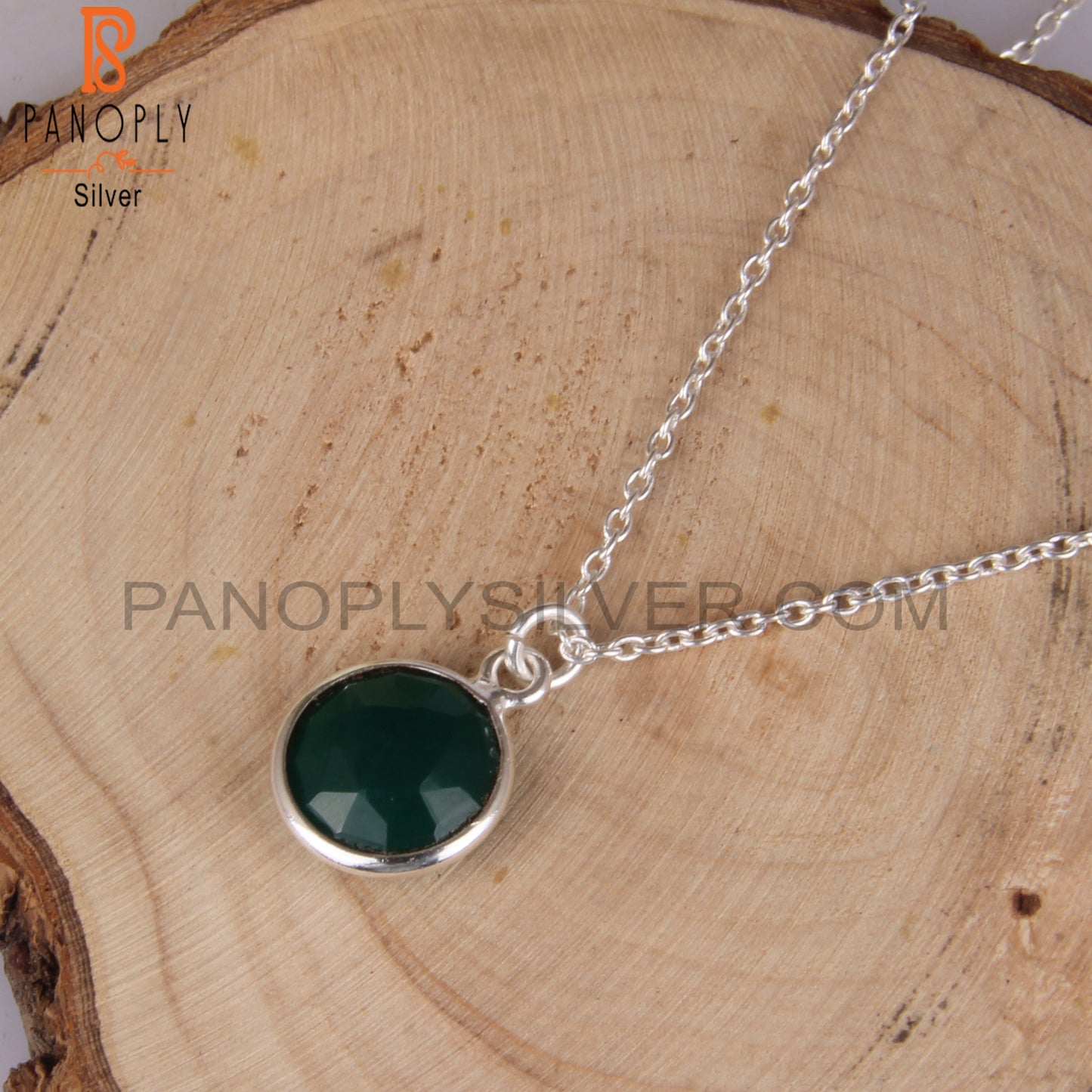 Green Onyx 925 Sterling Silver Pendant