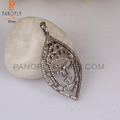 Buddha Shape Diamond 925 Sterling Silver Pendant