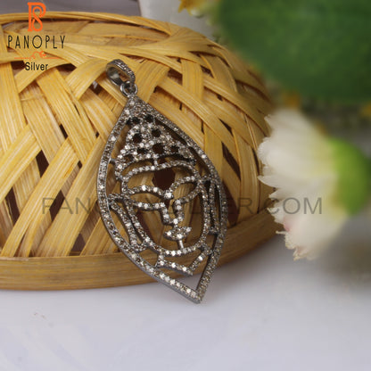 Buddha Shape Diamond 925 Sterling Silver Pendant