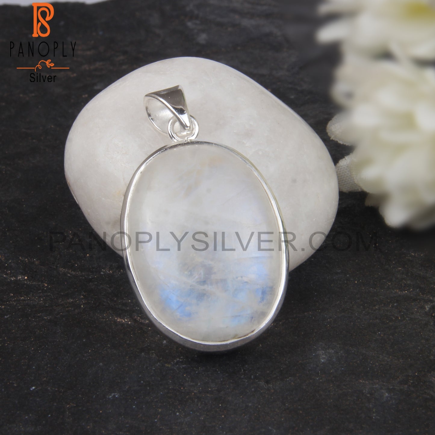 Rainbow Moonstone Oval Shape 925 Sterling Silver