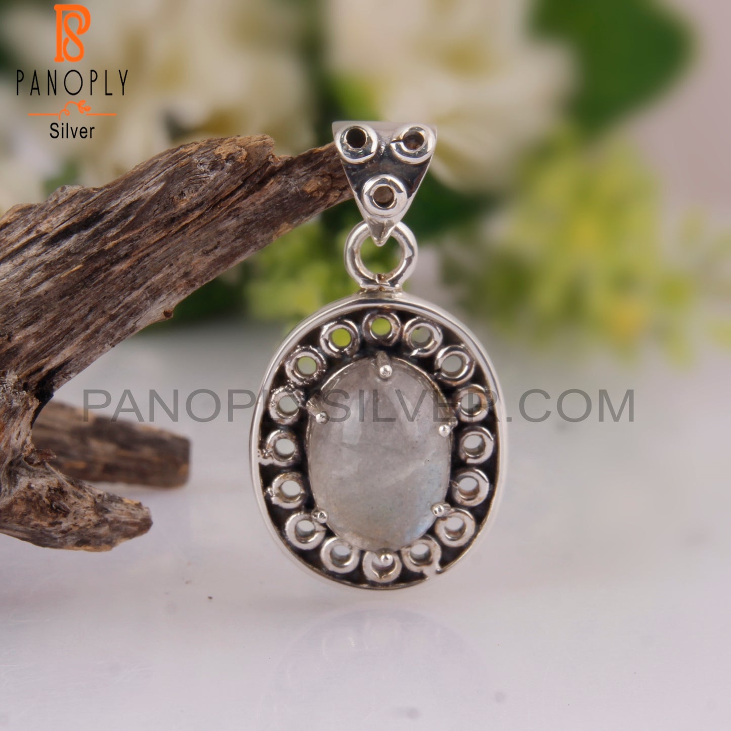 Doublet Labradorite Oval Shape 925 Sterling Silver Pendant