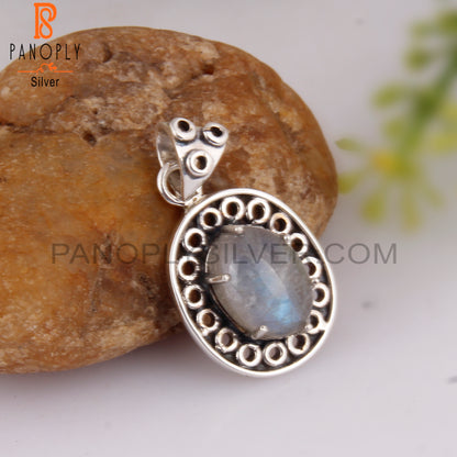 Doublet Labradorite Oval Shape 925 Sterling Silver Pendant