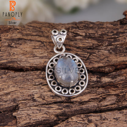 Doublet Labradorite Oval Shape 925 Sterling Silver Pendant