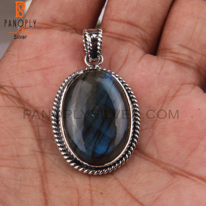 Labradorite Oval Shape 925 Sterling Silver Pendant
