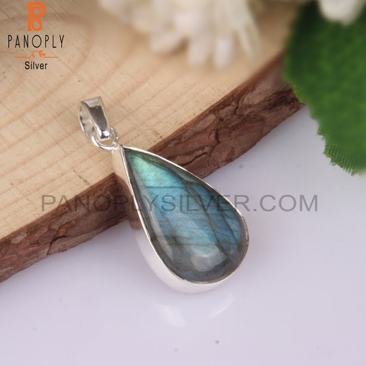 Labradorite Pear Shape 925 Sterling Silver Pendant