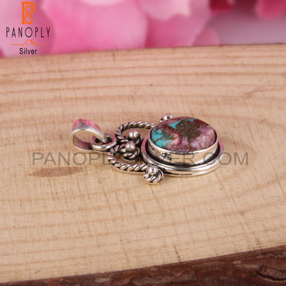 Mojave Copper Purple Oyster Turquoise 925 Pendant