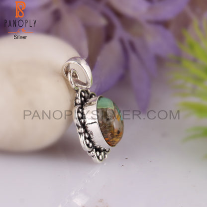 Mojave Copper Bumblebee Turquoise 925 Sterling Silver Pendant