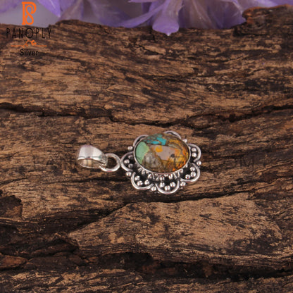 Mojave Copper Bumblebee Turquoise 925 Sterling Silver Pendant