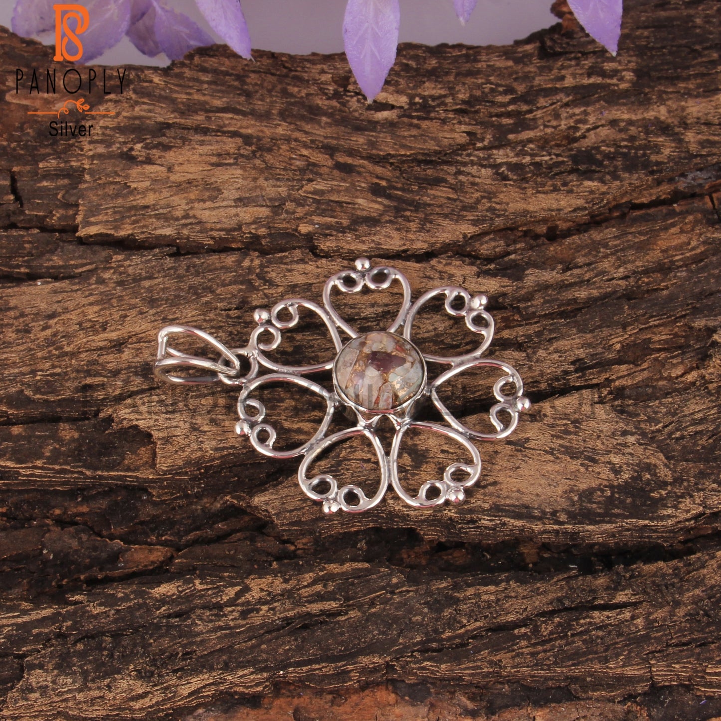 Mojave Copper Ethiopian Opal Round 925 Silver Pendant