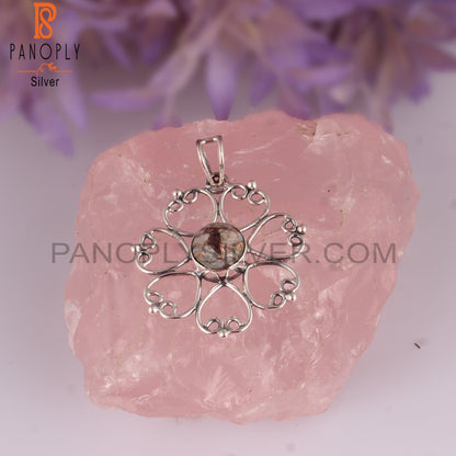 Mojave Copper Ethiopian Opal Round 925 Silver Pendant