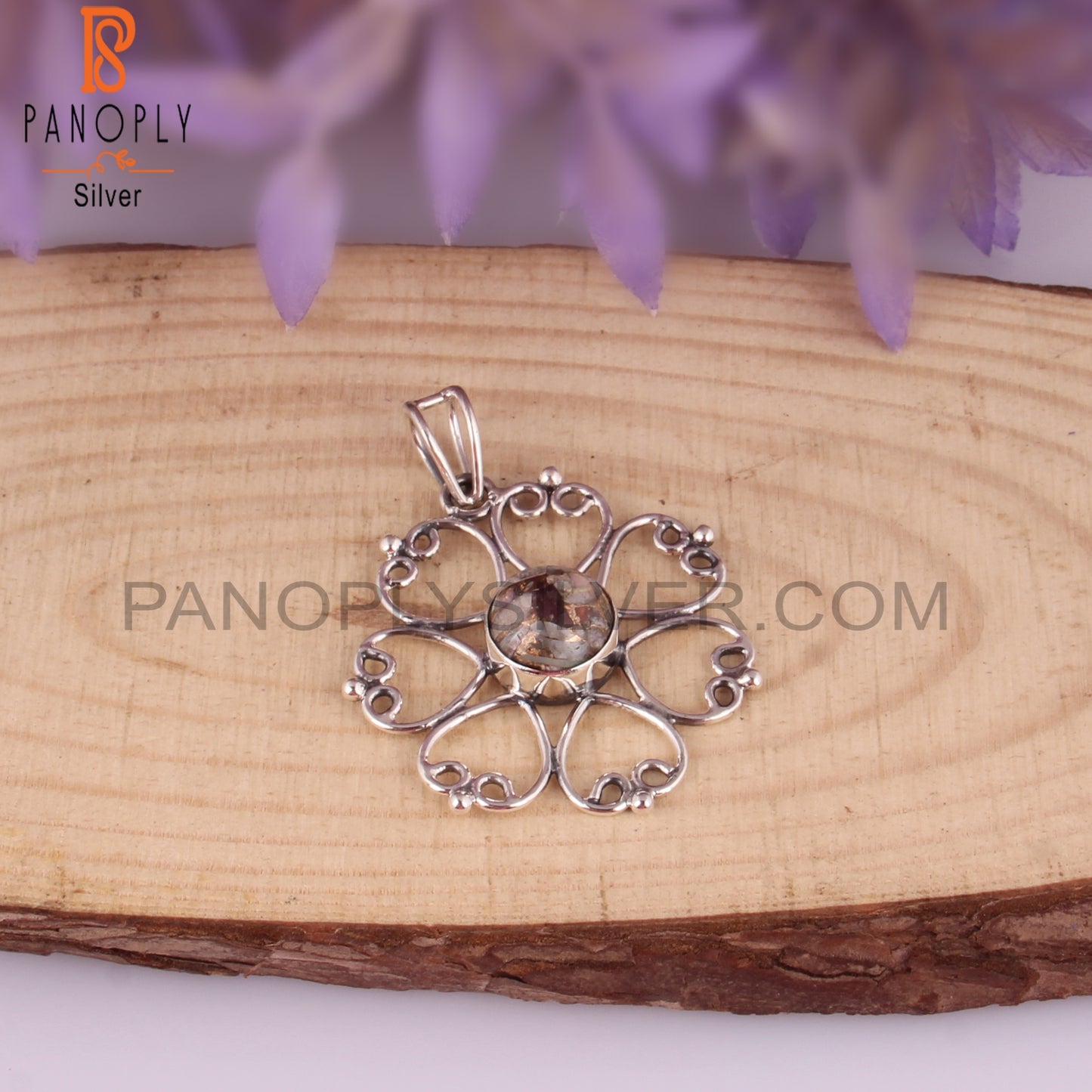 Mojave Copper Ethiopian Opal Round 925 Silver Pendant