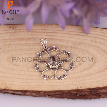 Mojave Copper Ethiopian Opal Round 925 Silver Pendant