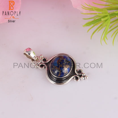 Mojave Copper Lapis Oval Shape 925 Sterling Silver Pendant