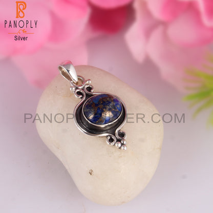 Mojave Copper Lapis Oval Shape 925 Sterling Silver Pendant