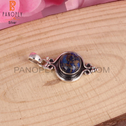 Mojave Copper Lapis Oval Shape 925 Sterling Silver Pendant
