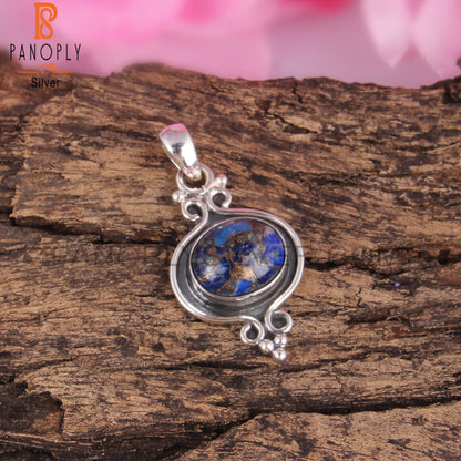 Mojave Copper Lapis Oval Shape 925 Sterling Silver Pendant