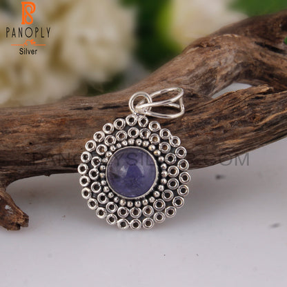 Tanzanite Round Shape 925 Sterling Silver Pendant