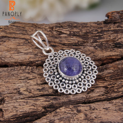 Tanzanite Round Shape 925 Sterling Silver Pendant