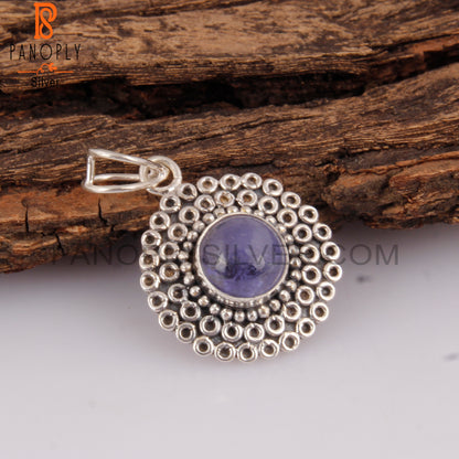 Tanzanite Round Shape 925 Sterling Silver Pendant