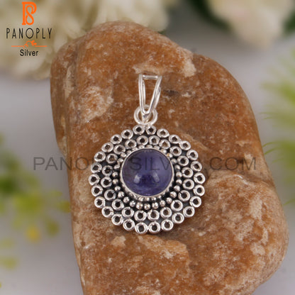 Tanzanite Round Shape 925 Sterling Silver Pendant