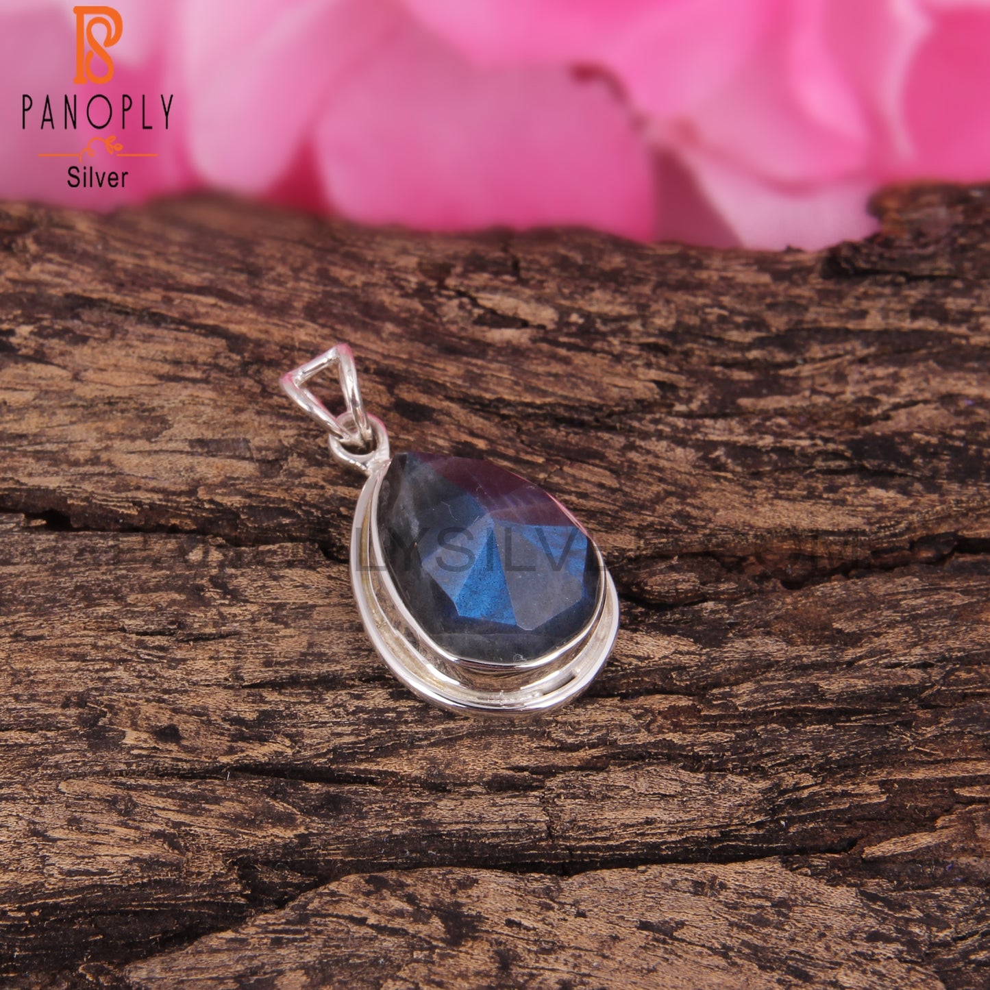 Labradorite Pear Shape Silver Pendant Statement Jewelry