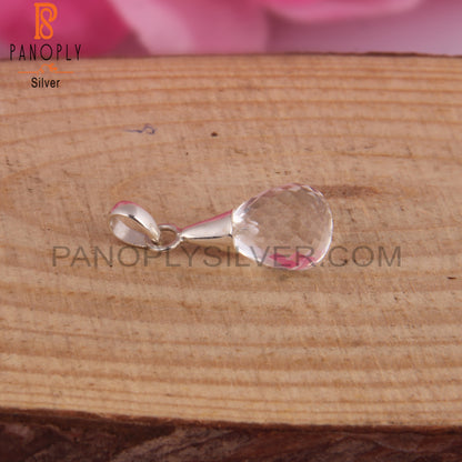 Crystal Quartz Drop Shape 925 Sterling Silver Pendant