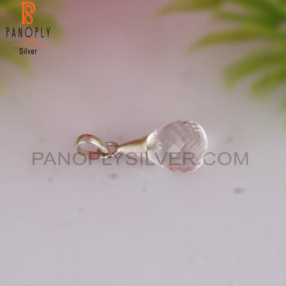 Crystal Quartz Drop Shape 925 Sterling Silver Pendant