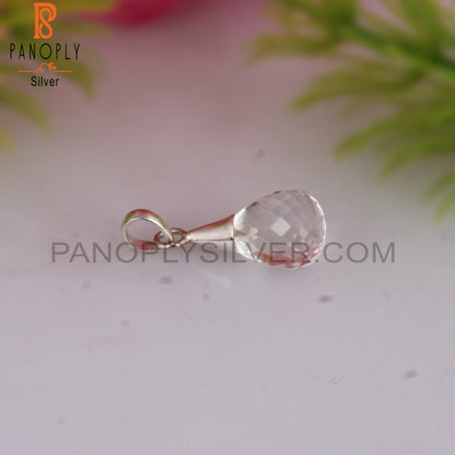 Crystal Quartz Drop Shape 925 Sterling Silver Pendant