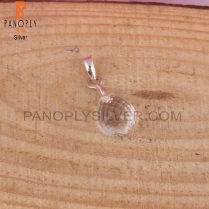 Crystal Quartz Drop Shape 925 Sterling Silver Pendant