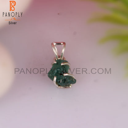 Emerald Rough 925 Sterling Silver Pendant