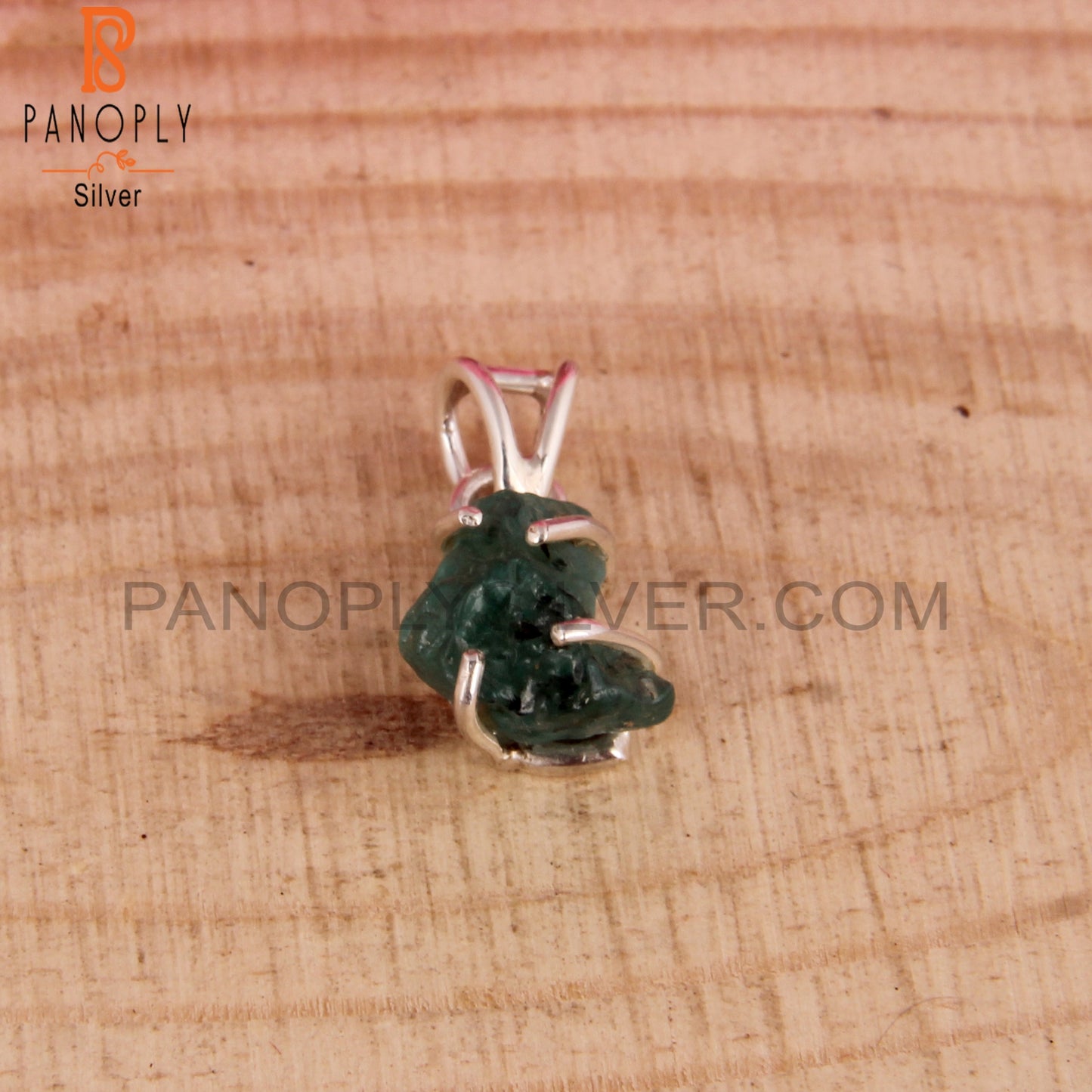 Emerald Rough 925 Sterling Silver Pendant