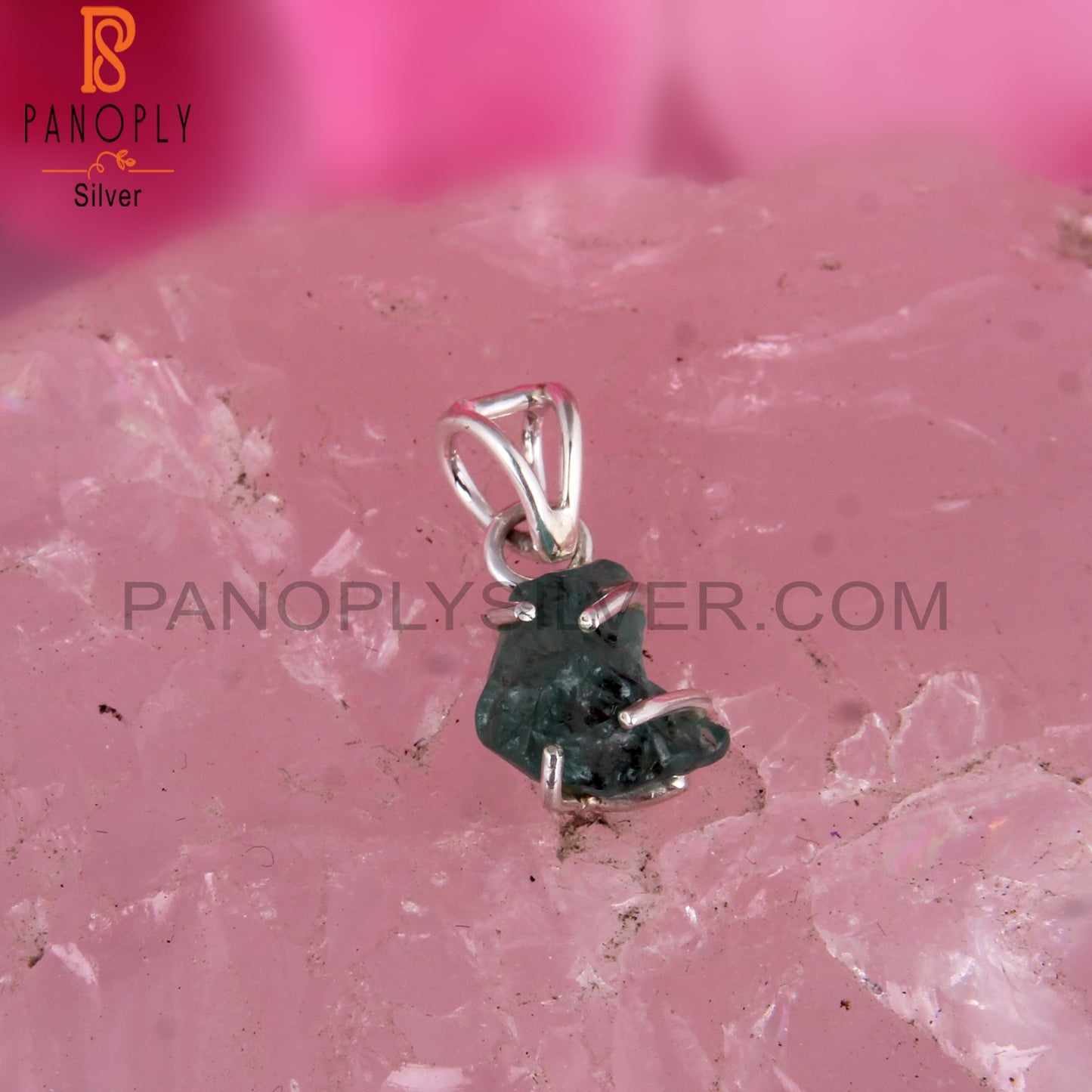 Emerald Rough 925 Sterling Silver Pendant