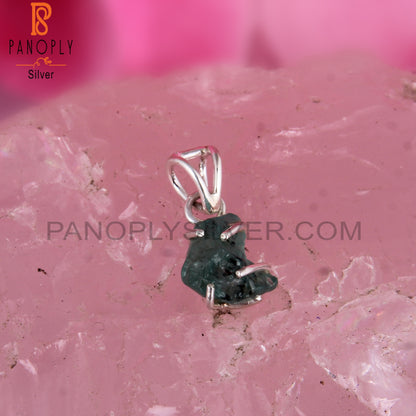Emerald Rough 925 Sterling Silver Pendant