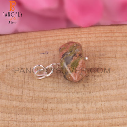 Unakite Pencil Shape 925 Sterling Silver Pendant