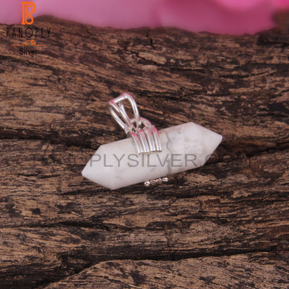 Howlite Pencil Shape 925 Sterling Silver Pendant