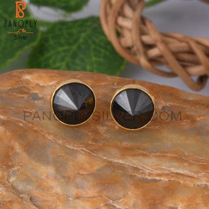 Hematite Round 925 Sterling Silver Earrings