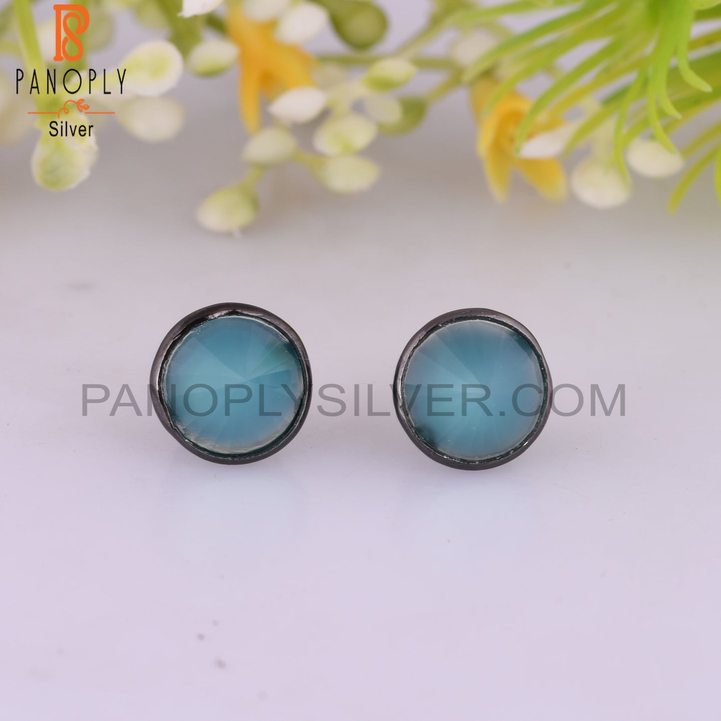 Aqua Chalcedony 925 Sterling Silver Earrings