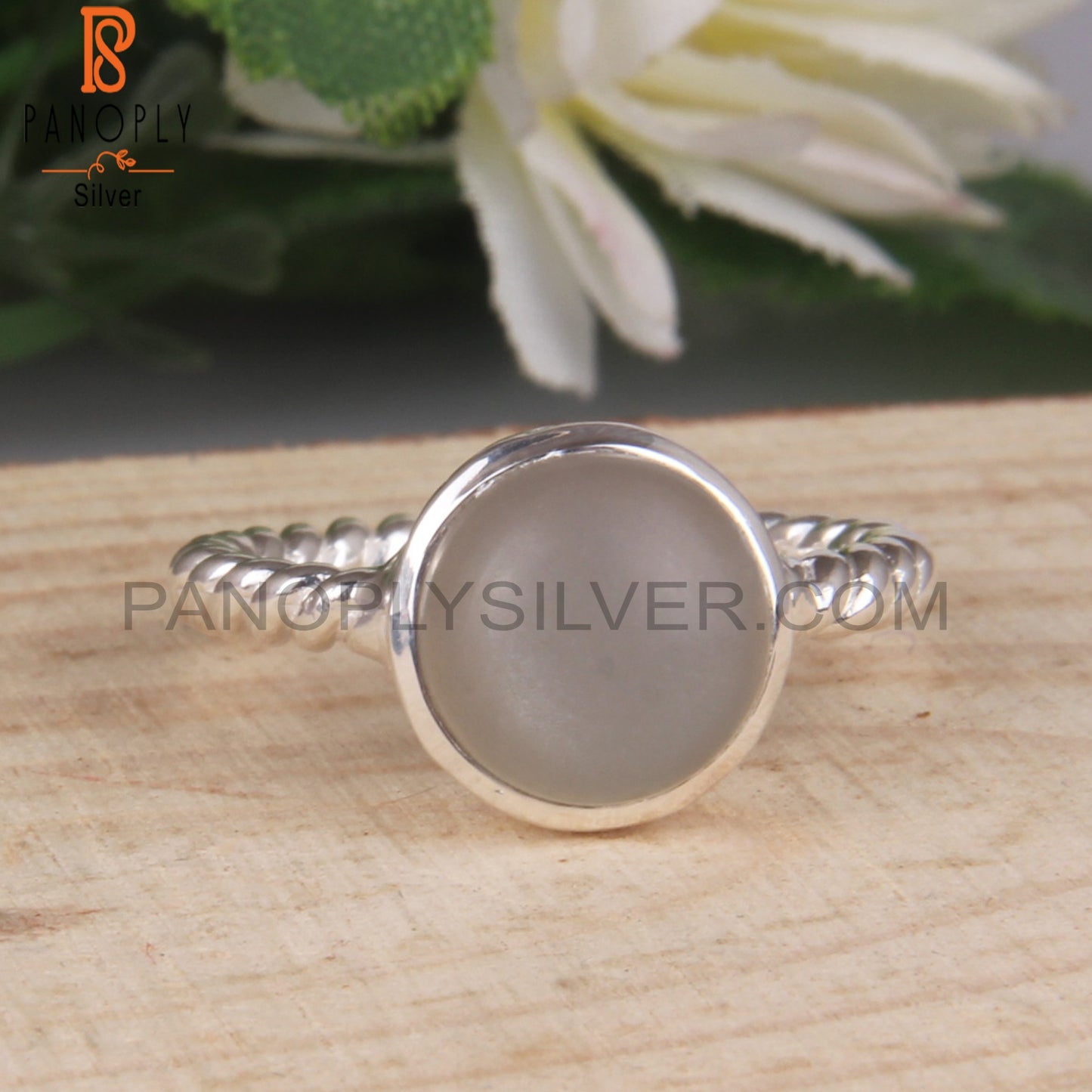 Twist MoonStone 925 Sterling Silver Ring