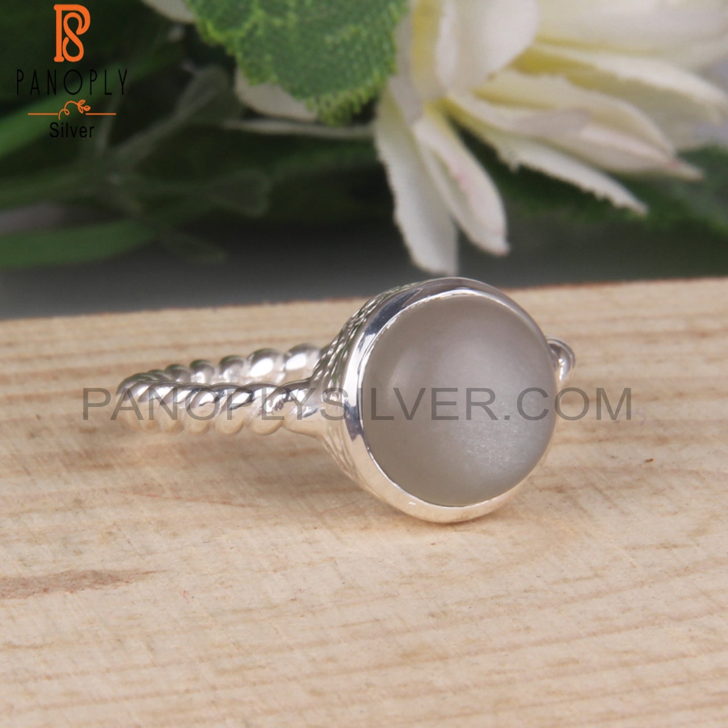 Twist MoonStone 925 Sterling Silver Ring