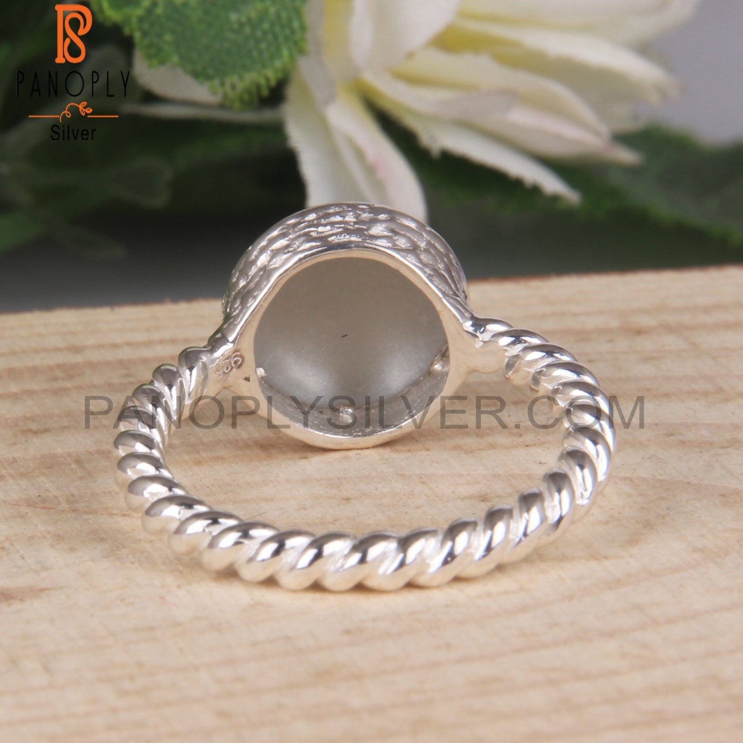 Twist MoonStone 925 Sterling Silver Ring