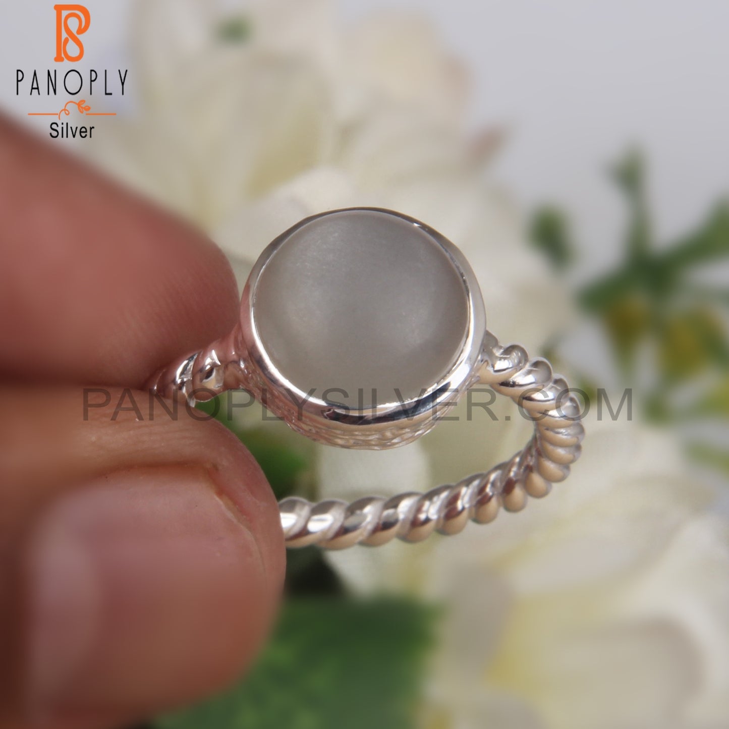 Twist MoonStone 925 Sterling Silver Ring
