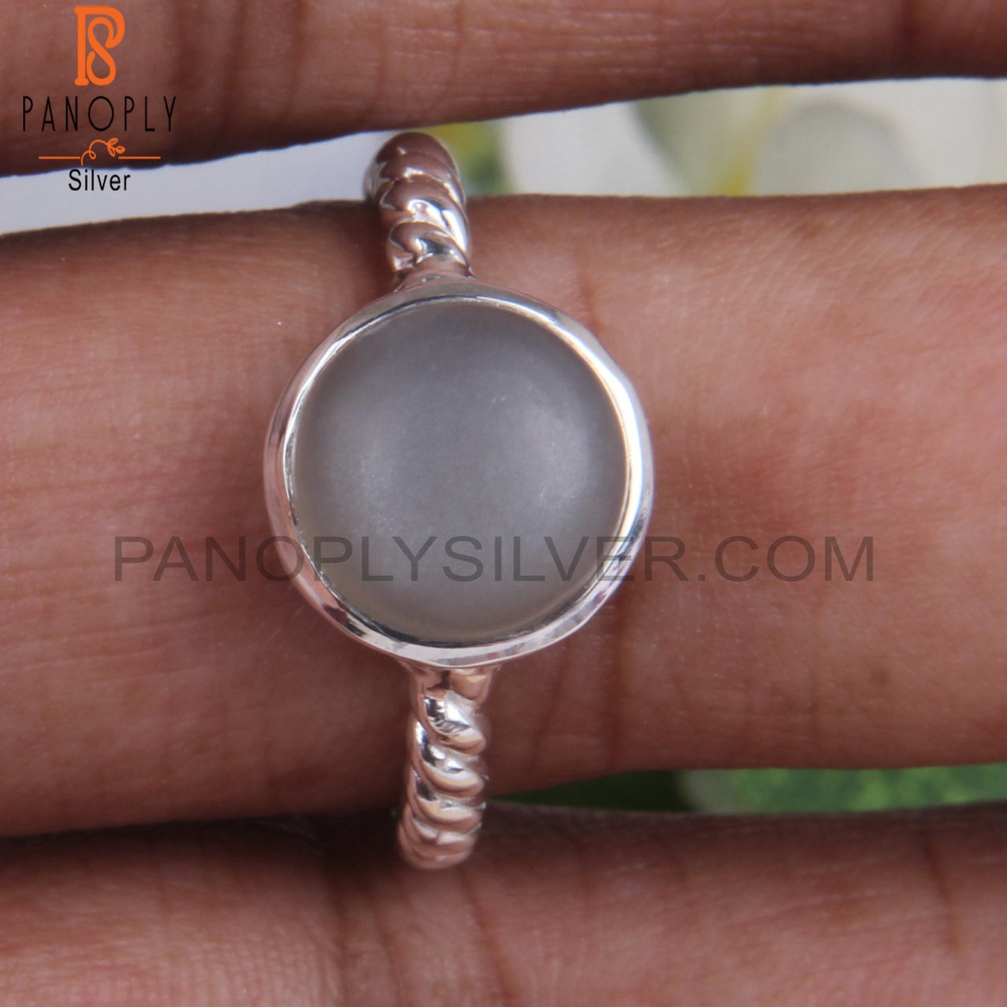 Twist MoonStone 925 Sterling Silver Ring